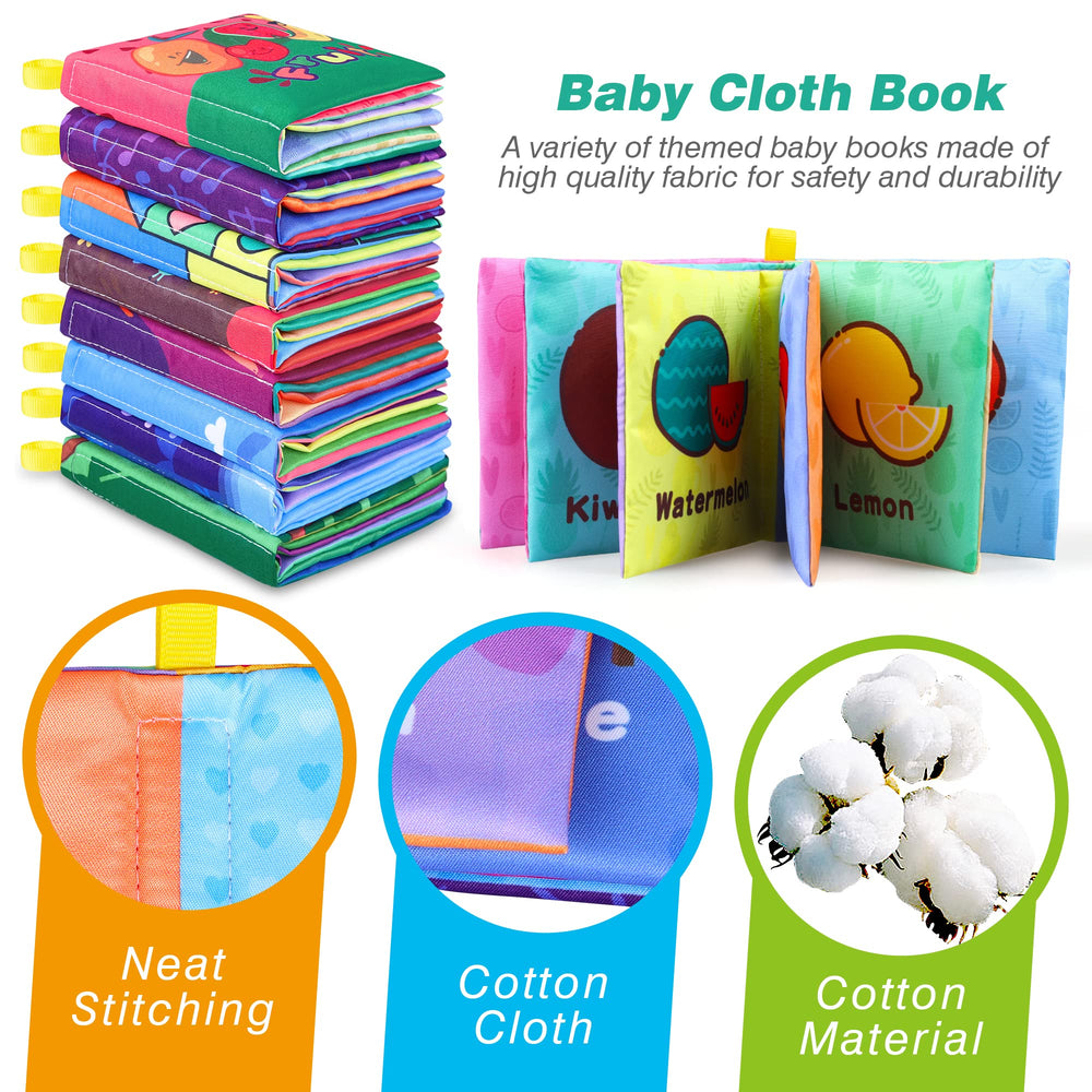Toyk Baby Bath Books Fruit Theme with vibrant textures for sensory bath time.