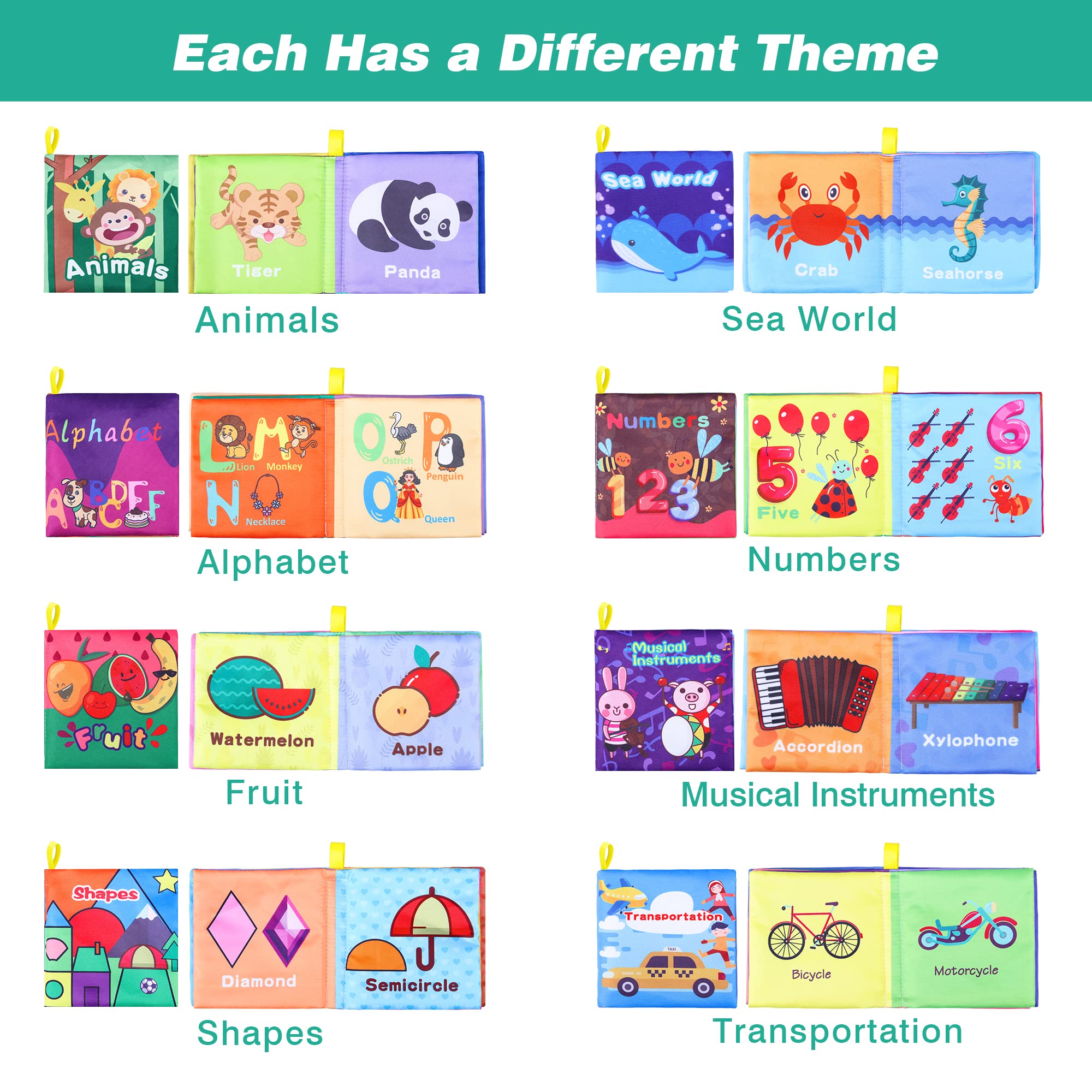 Toyk Baby Bath Books Transport Theme encourages naming and exploration during baths.
