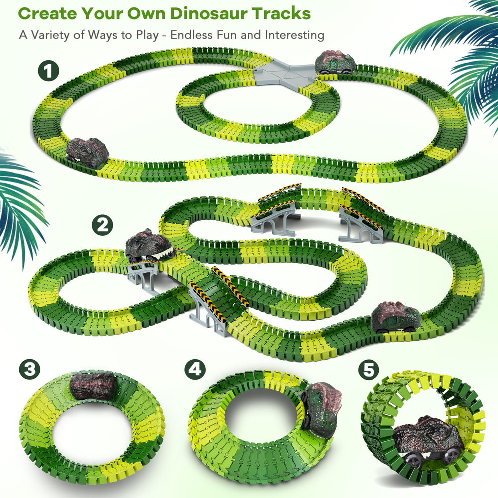 Toyk two dinosaur cars ready for action and cooperative play