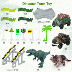 Toyk dinosaur world track assembly demonstrating flexible layout options