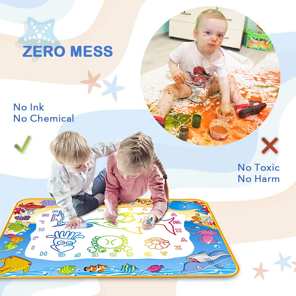 Toyk Water Doodle Mat drawing molds encourage shapes and creative exploration.