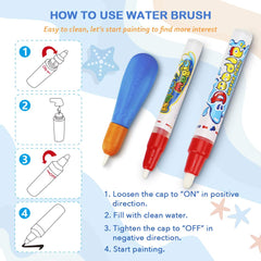 Toyk Water Doodle Mat drawing templates guide storytelling and composition.