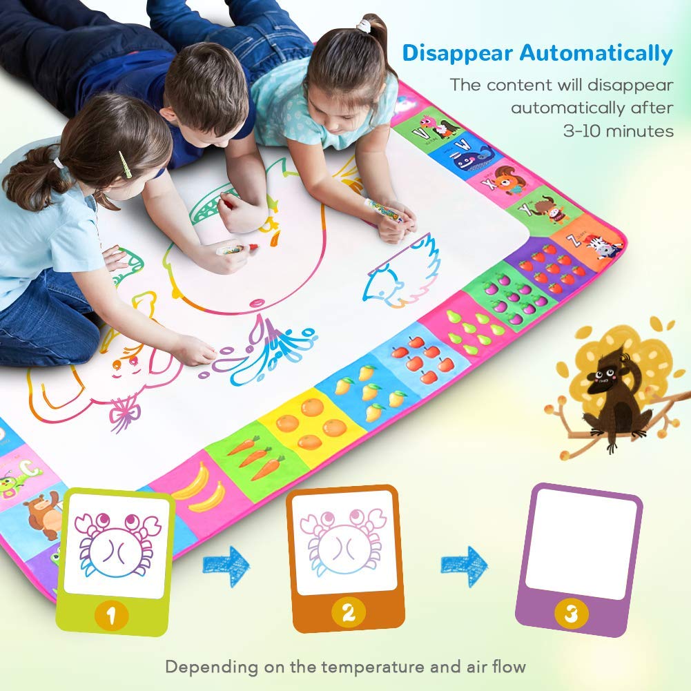 Toyk Water Doodle Mat pink drawing molds for guided shapes