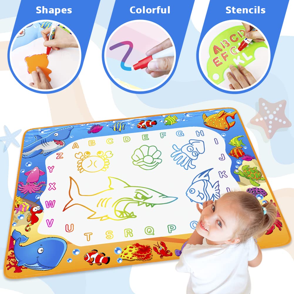 Toyk Water Doodle Mat travel-friendly design supports doodling anywhere.