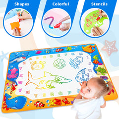 Toyk Water Doodle Mat travel-friendly design supports doodling anywhere.