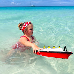 Toyland Titanic boat bath time toy inspiring storytelling and creative play.