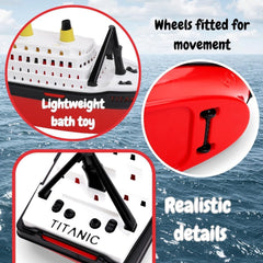 Toyland Titanic boat dimensions 41x12x13cm, compact and lightweight.