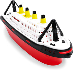 Toyland Titanic boat floating on water for easy pool or tub adventures.