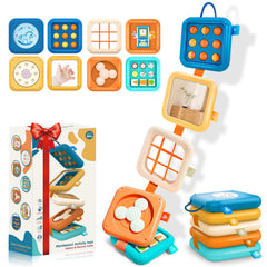 Toylfort Travel Busy Board with 7 activities for on-the-go toddlers, keeps little hands busy during flights.
