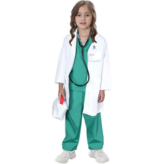 Toylink pants, cap, glasses and ID card create an authentic doctor look.