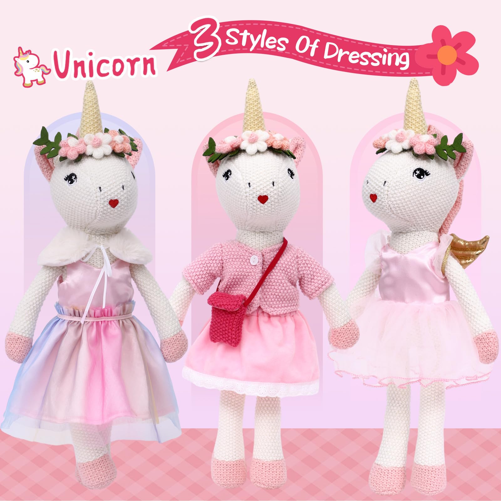 Toylink unicorn doll cardigan outfit enables mix and match play