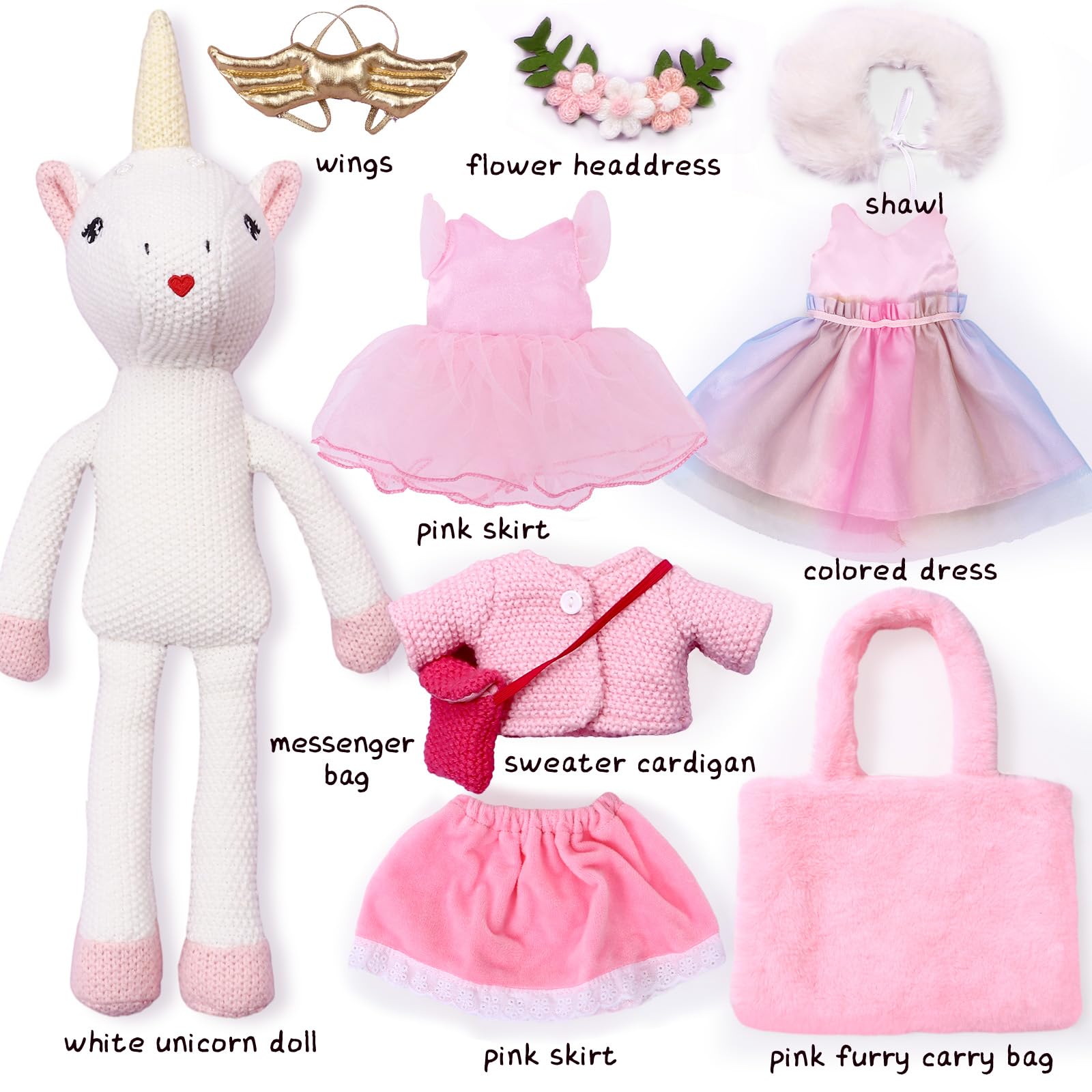 Toylink unicorn doll fluffy shawl adds cozy style for storytelling
