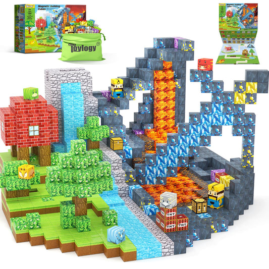 Toylogy 154PCS Dinosaur Magnetic Blocks for creative building and imaginative play