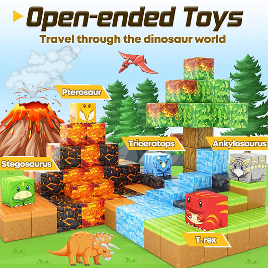 Toylogy dinosaur magnet world forest scene enhances storytelling and STEM interest