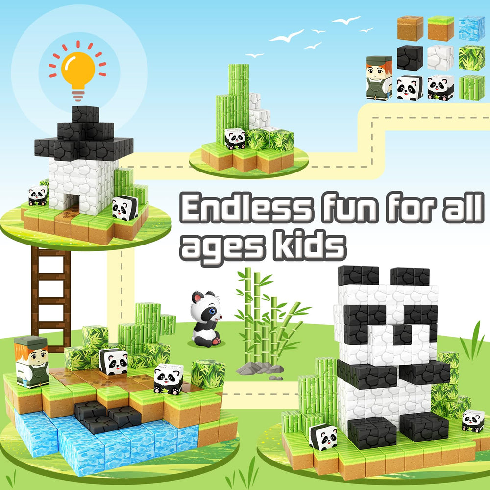 Gift-ready panda magnet set in colorful box with idea booklet