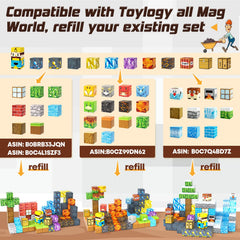 Toylogy magma waterfall magnet set enhances construction play with vibrant colors.