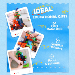 Toylogy Magnetic Blocks creating a jungle river landscape for exploration