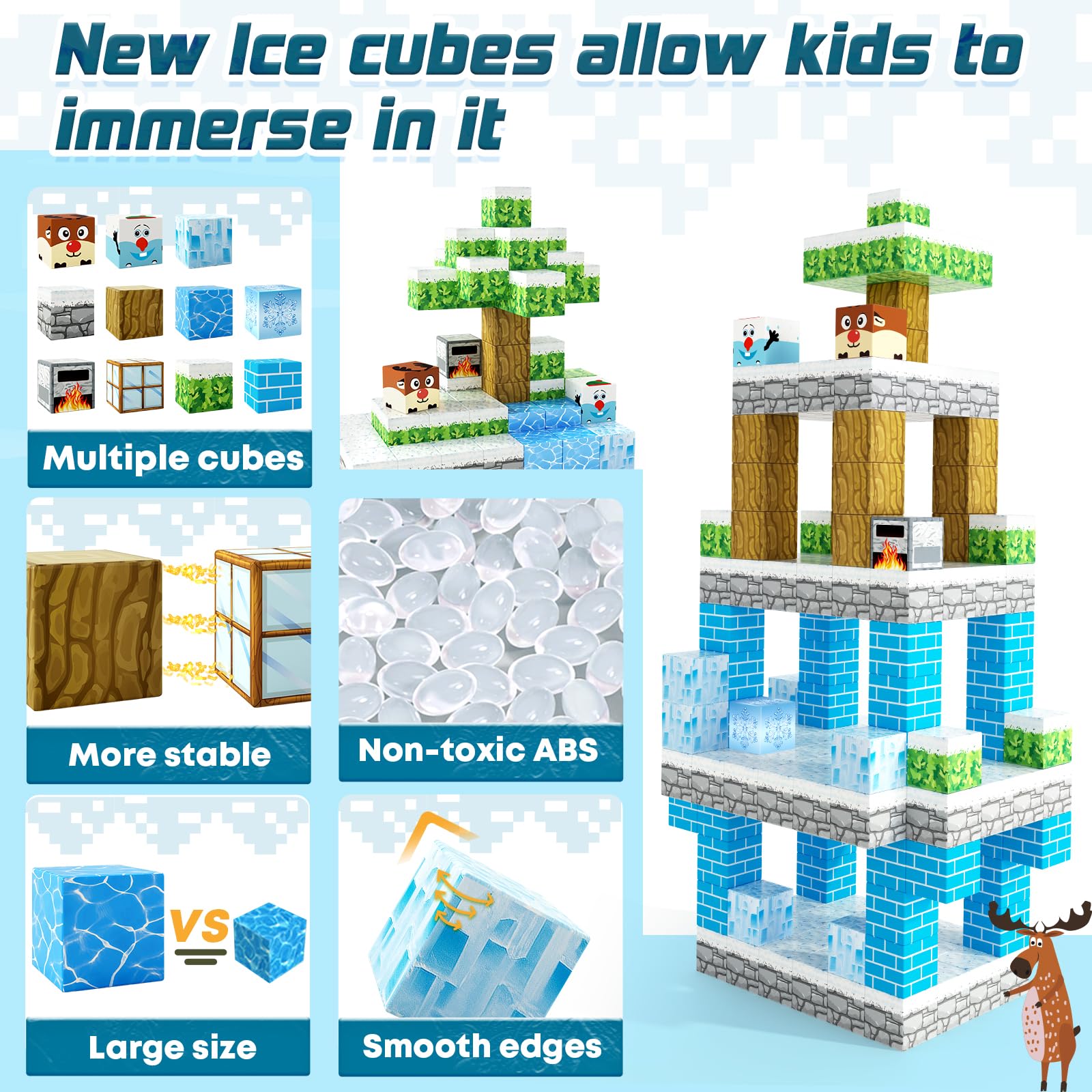 Toylogy Magnetic Blocks Cooperative Family Play building together for bonding.
