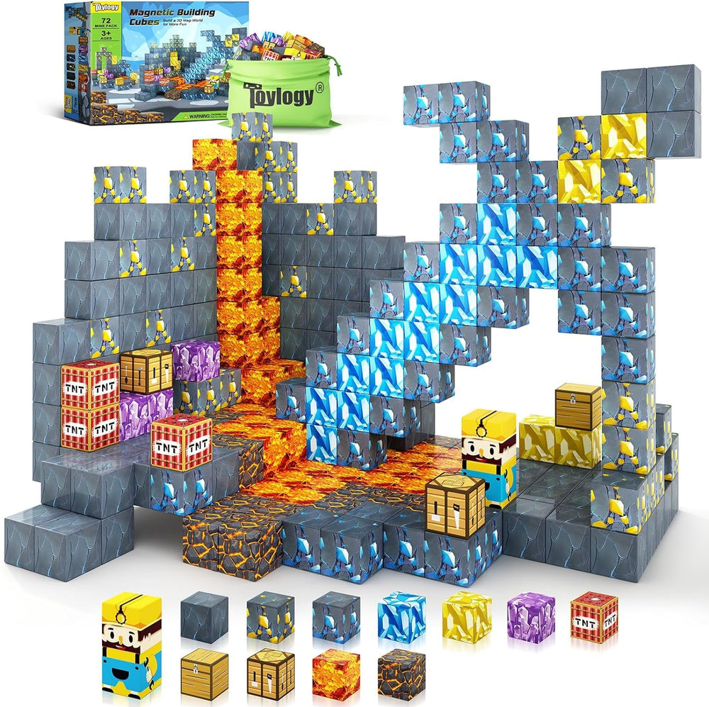Toylogy Mine World Caverns magnetic blocks spark imagination and spatial skills.