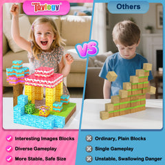 Toylogy magnetic blocks sugar trees invite color recognition and pattern building