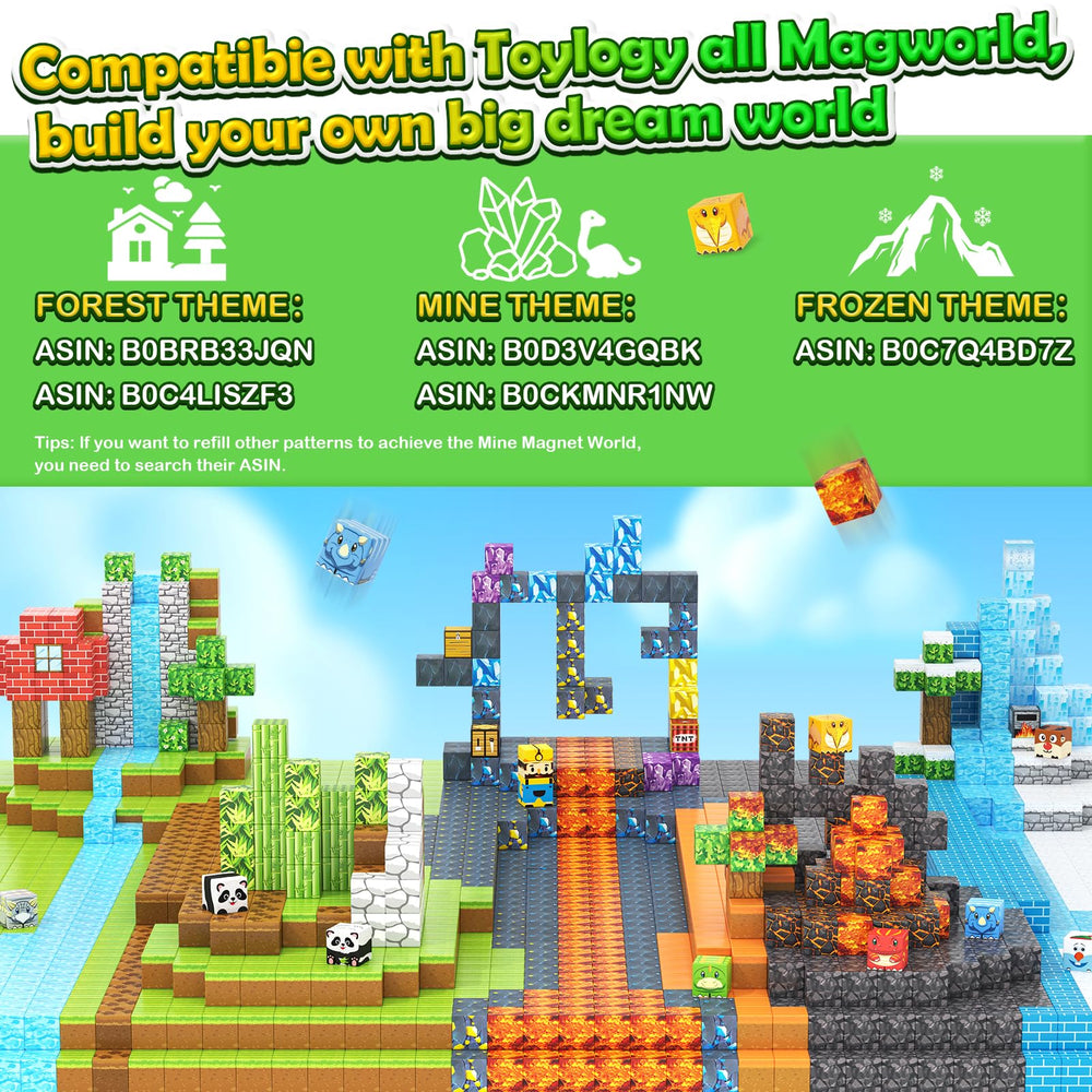 Toylogy Mine World volcano dino scene inspires creative world-building for curious kids.