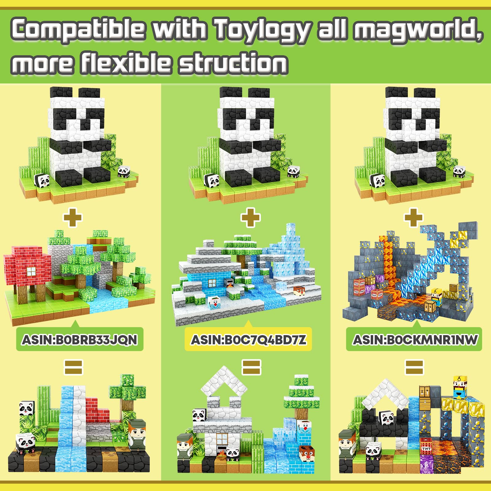 Toylogy panda habitat scene with bamboo forest for immersive play