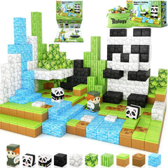 Toylogy Panda Mine World cubes for creative panda park building and play