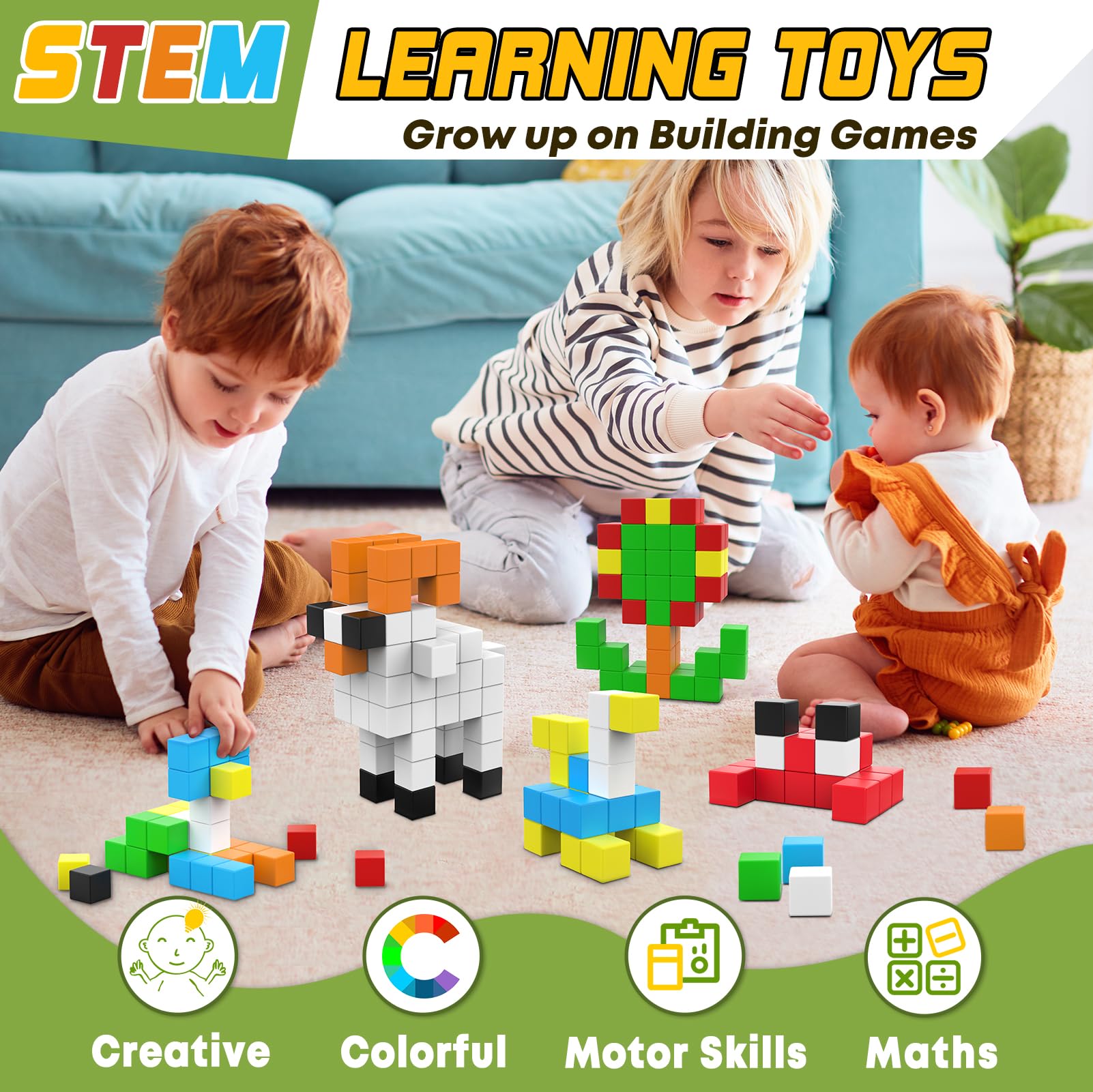 Toylogy waterproof sealed design protects blocks during messy play.