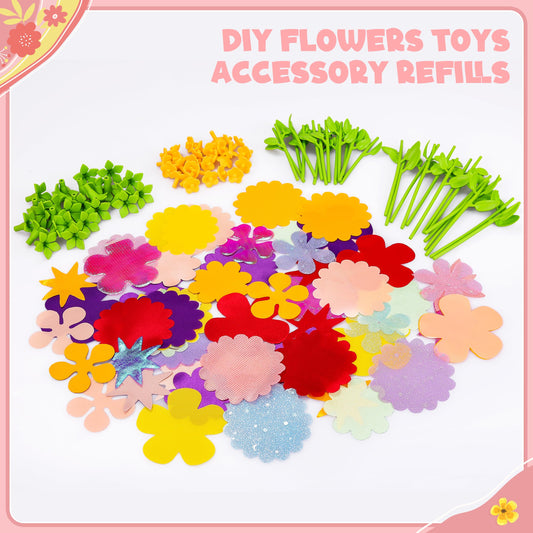 Toyly DIY Fabric Flower Bouquets pieces enabling kids to craft vibrant petals and practice fine motor skills