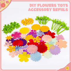 Toyly DIY Fabric Flower Bouquets pieces enabling kids to craft vibrant petals and practice fine motor skills