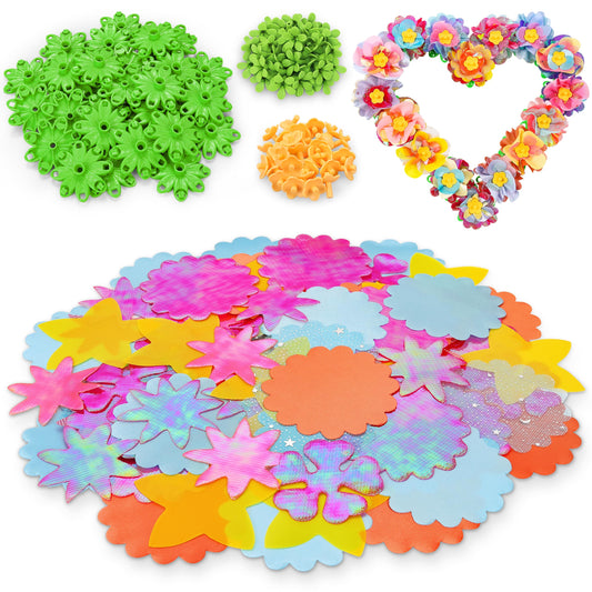 Toyly petals, pistils, and connectors enabling colorful reusable crafts