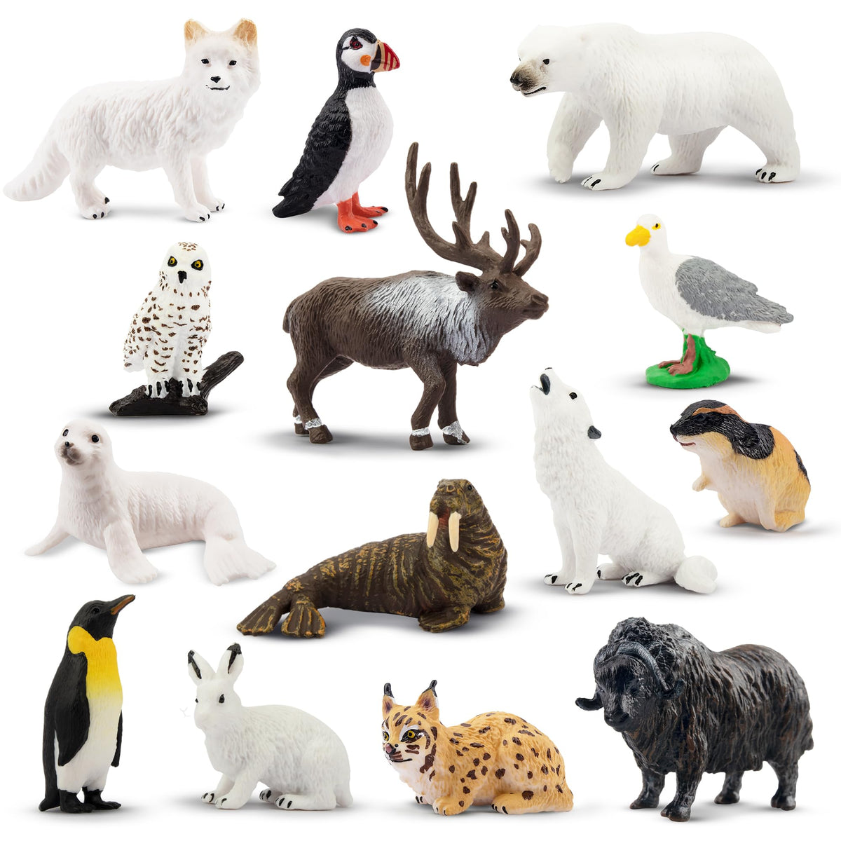 Toymany polar bear figurine – durable mini statue, ideal as cake topper or shelf decor.