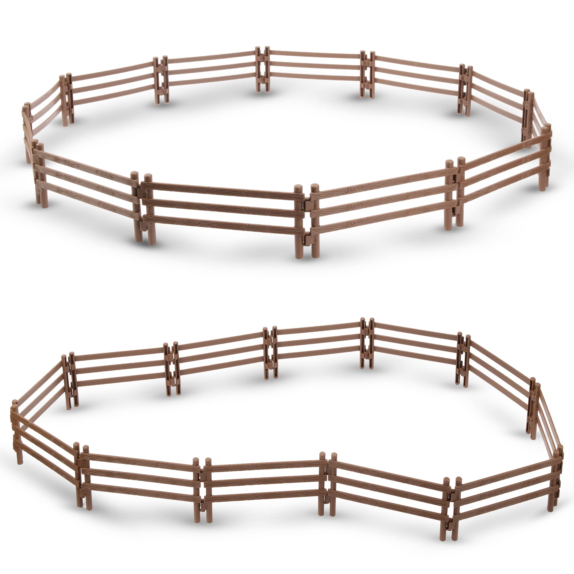 Toymany 24-piece corral fences for imaginative farm play with durable plastic finish