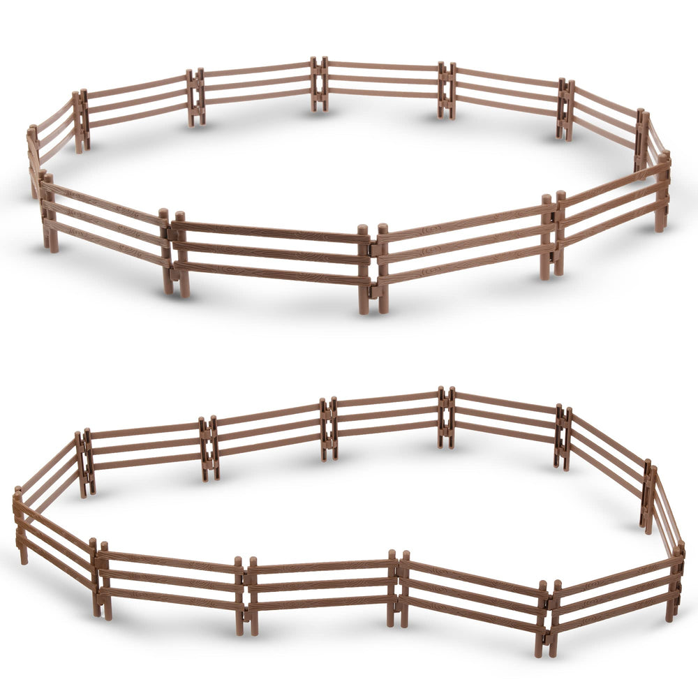 Toymany 24-piece corral fences for imaginative farm play with durable plastic finish