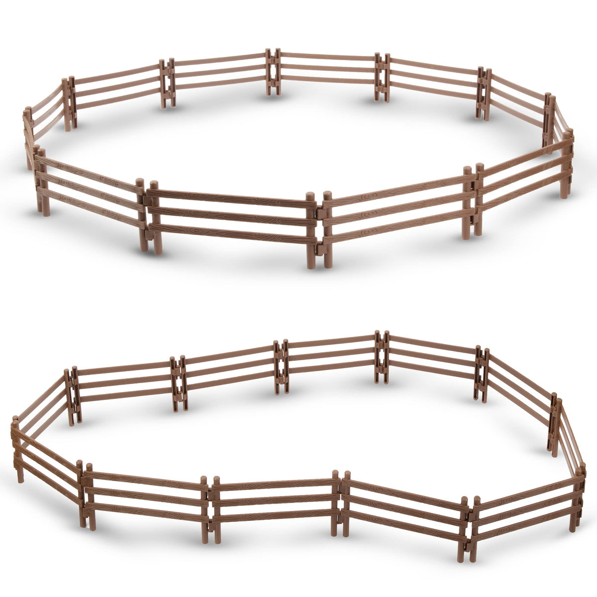Toymany 24-piece corral fences for imaginative farm play with durable plastic finish