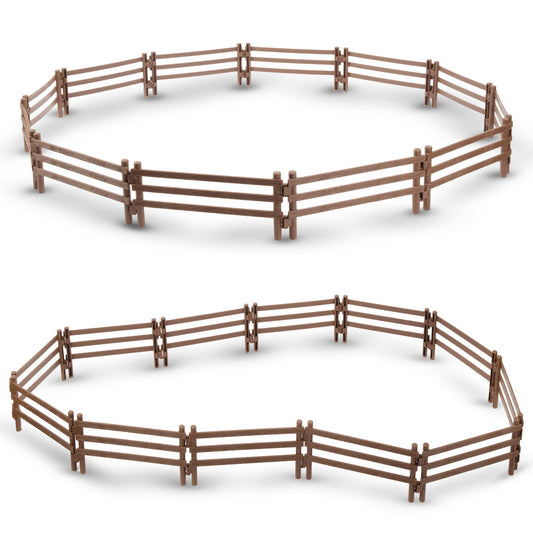 Toymany 24-piece corral fences for imaginative farm play with durable plastic finish