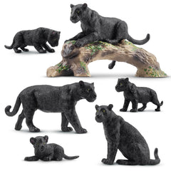 Toymany 7pcs black panthers figures set for imaginative play and display.