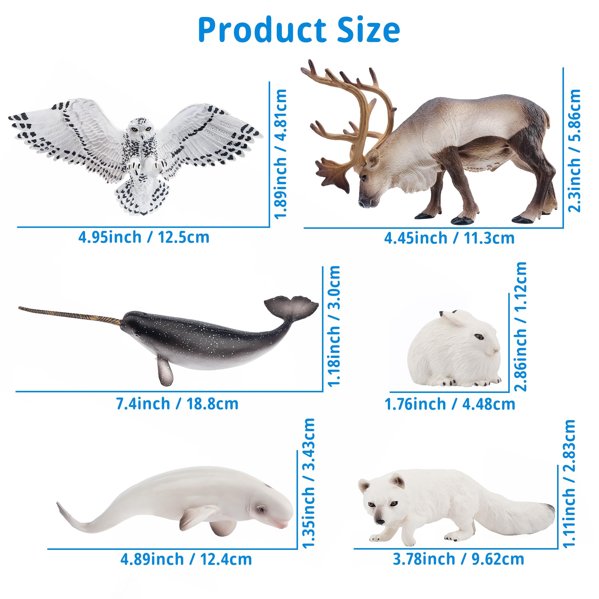 Toymany arctic wolf figurine enhances imaginative play and learning.