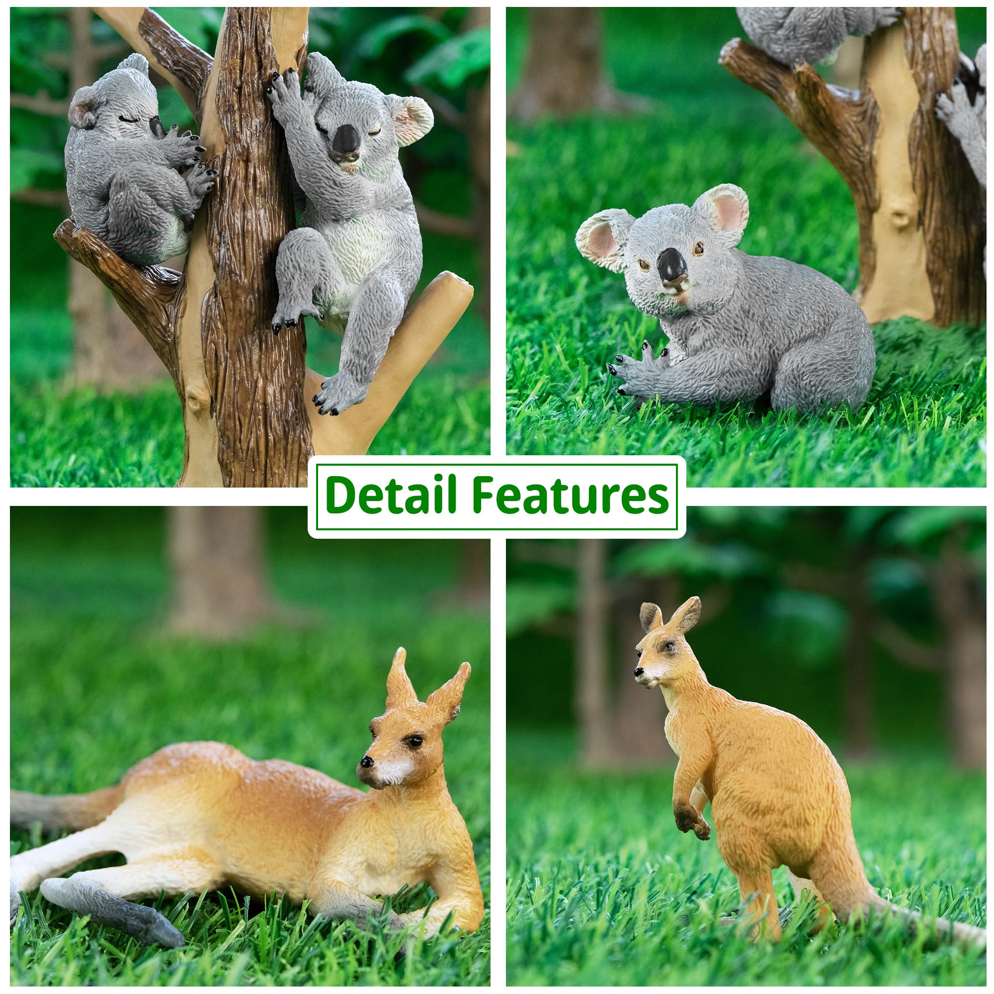 Toymany wildlife figurines brighten party tables and classroom corners.