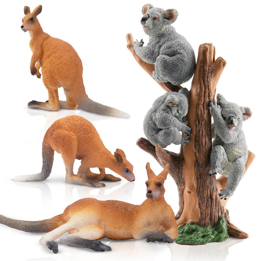 Toymany koala figurine close-up highlighting hand-painted detail for educational play.