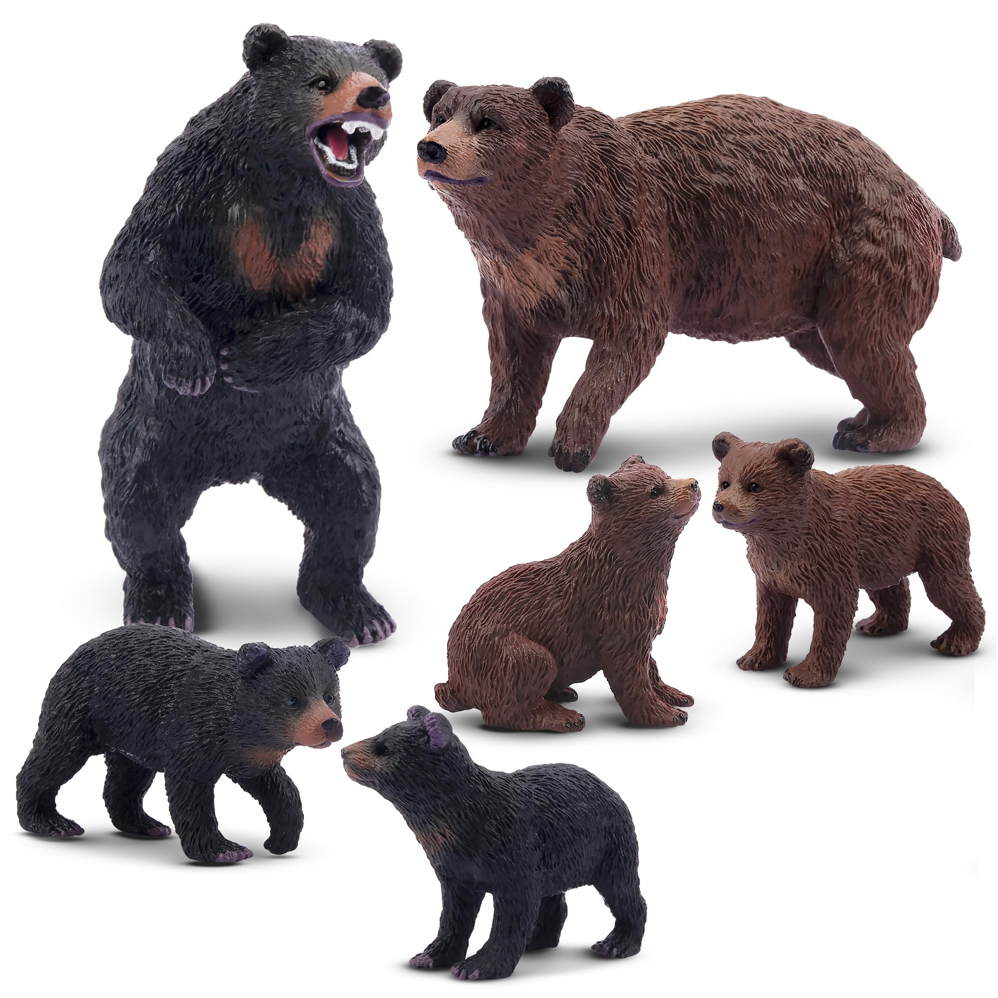 Toymany bear figurines family set for imaginative play and learning