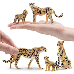 Toymany cheetah figurines sitting female for classroom decor.