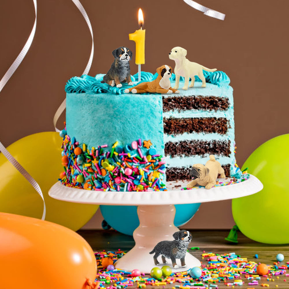 Toymany dog cake topper set for birthdays and celebrations.
