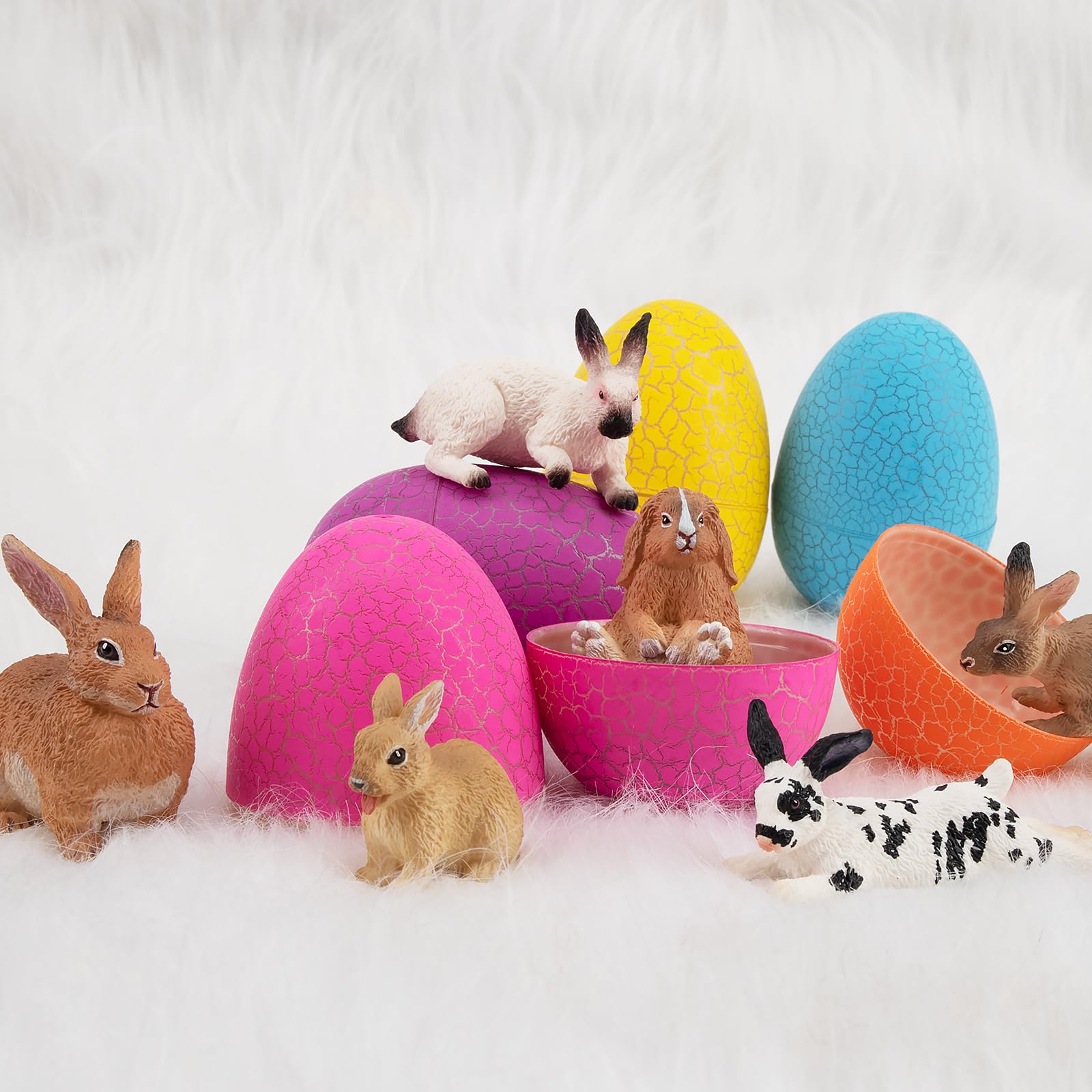 Toymany Easter bunny figure with hand-painted details for classroom displays.