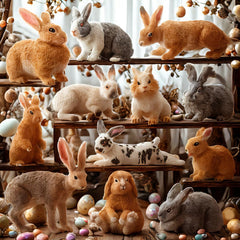 Toymany Easter bunny figure ideal as cake toppers for festive treats.