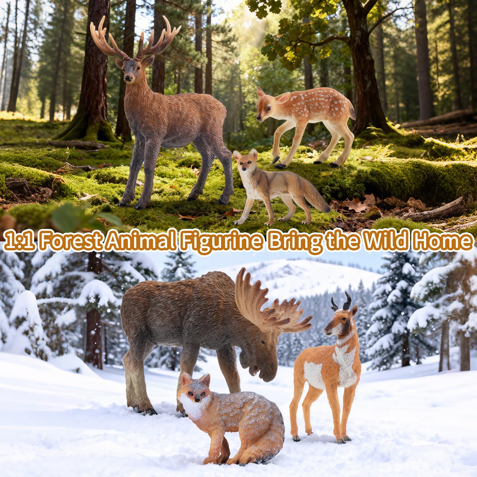 Toymany coyote figure sturdy for creative pretend play