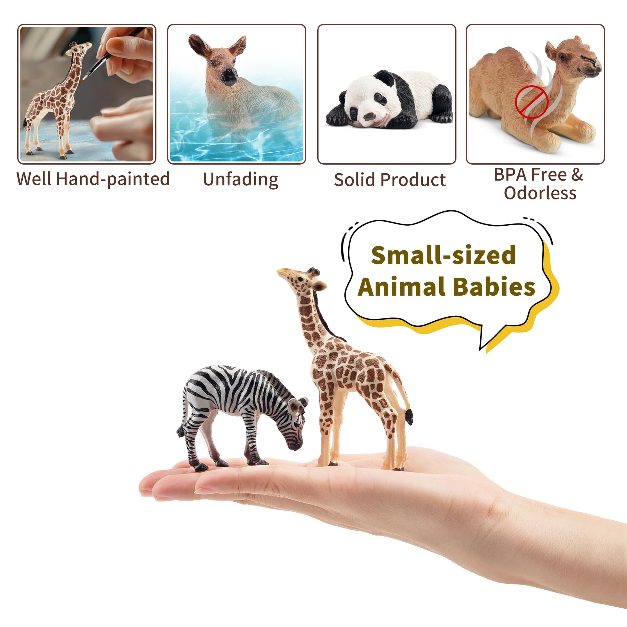 Toymany elephant figurine with realistic details for cake toppers