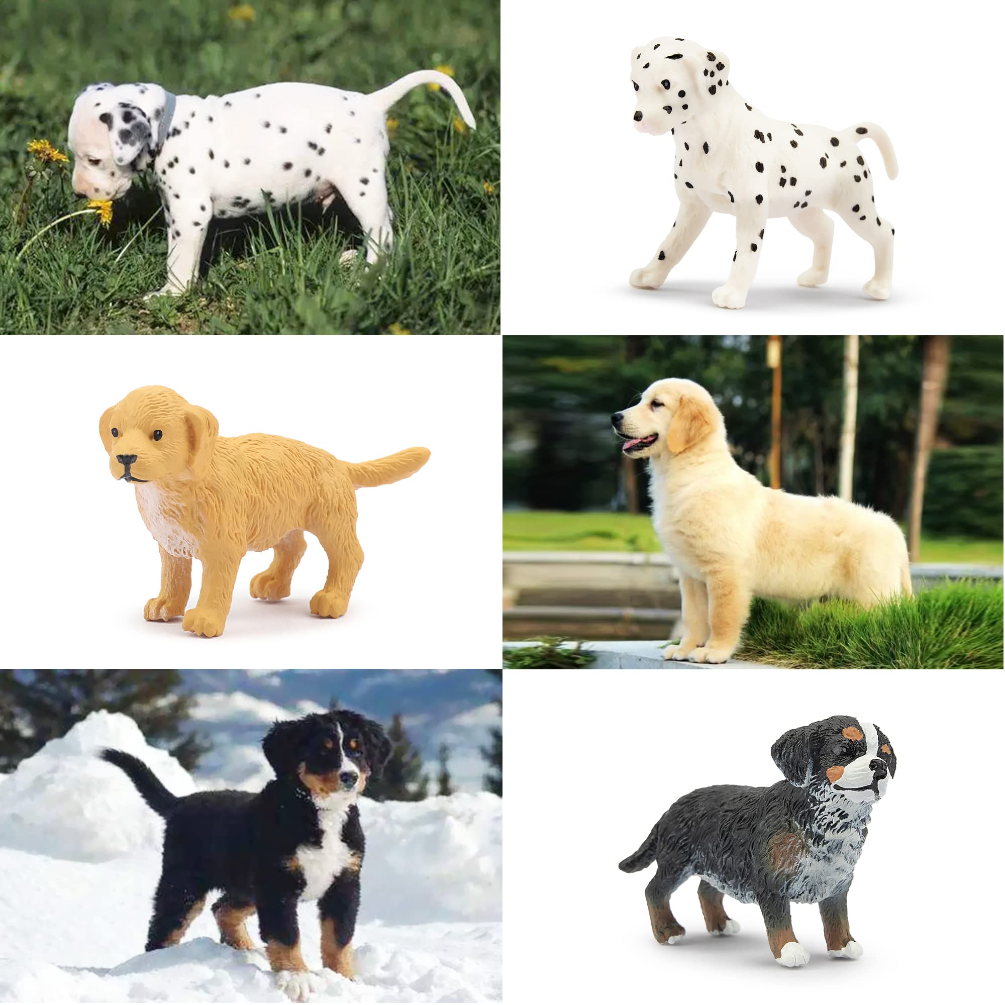 Toymany hand-painted dog figures offer realistic textures and charm.