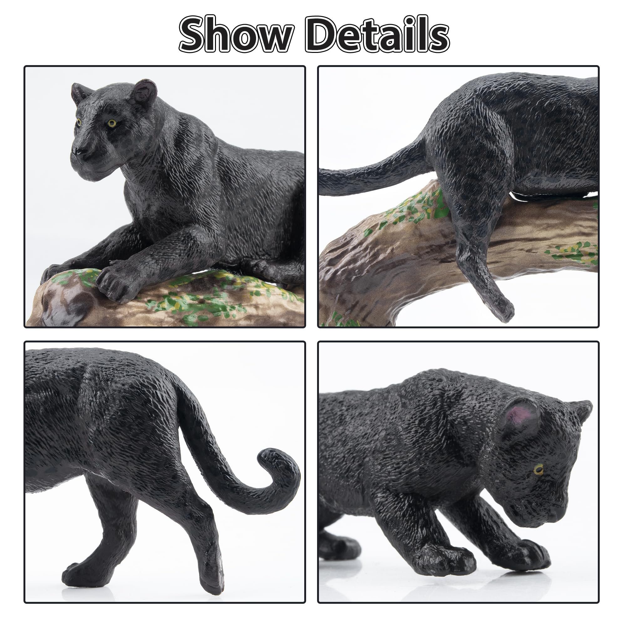 Toymany hand-painted panthers showcase realistic textures and vibrant colors.