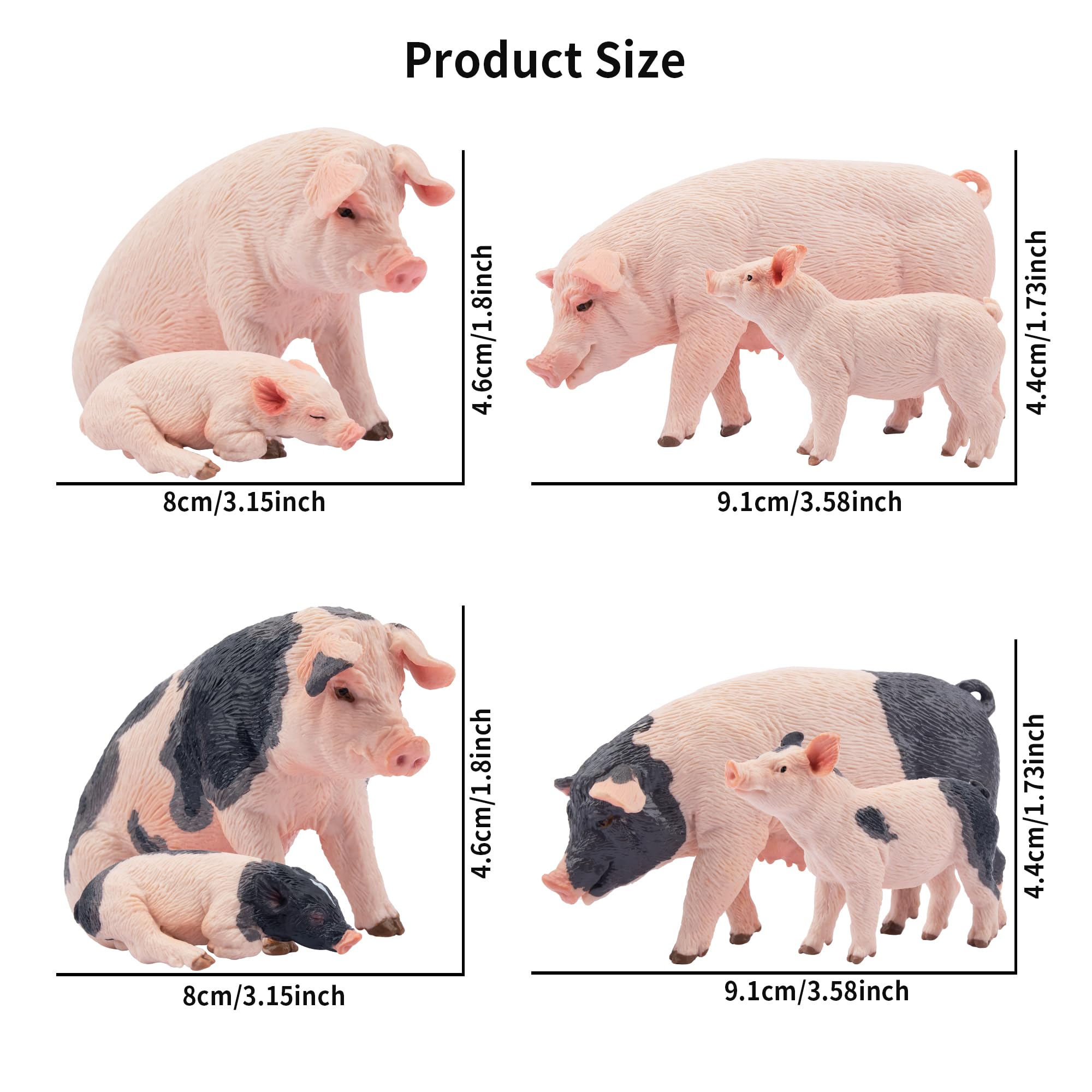 Toymany hand-painted pig figurines rich in lifelike texture for imaginative farm stories